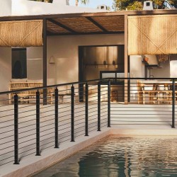 Kaapelikaidepilari ruostumaton teräs 42 tuumaa 4 kpl musta 13 vaakasuoraa porattua reikää