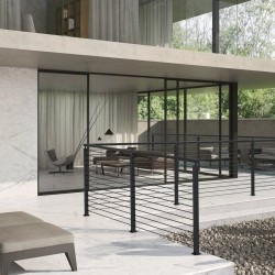 Kaapeli-kaidepylväs kulmamalli ruostumaton teräs SUS304 musta 42-tuuma 2x2 12 esiporattua reikää