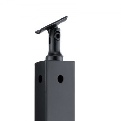 Kaapeli-kaidepylväs kulmamalli ruostumaton teräs SUS304 musta 42-tuuma 2x2 12 esiporattua reikää