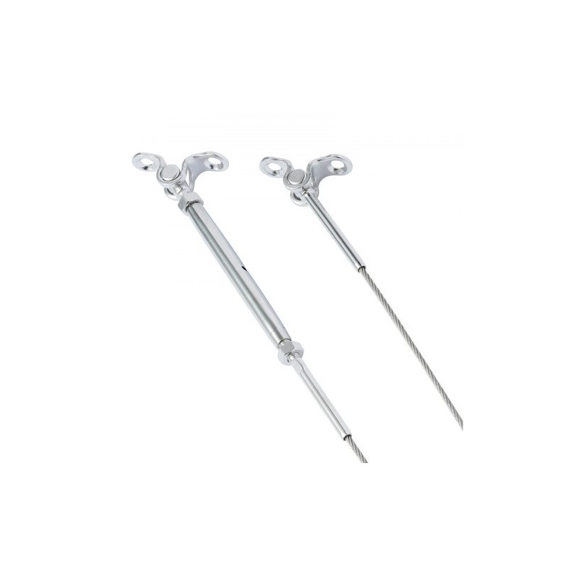 Kaidekaapelisetti puutolpille T316-ruostumatonta terästä 3,2 mm vaijerille 10 kpl säädettävä 0–180°