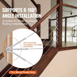 Kaidevaijerisarja T316 ruostumaton teräs 3,2 mm vaijerille puutolppiin 20 kpl