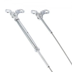 Kaidepakkaus 30 kappaletta T316-ruostumattomasta teräksestä 3,2 mm kaapelille 0–180 asteen säädettävä