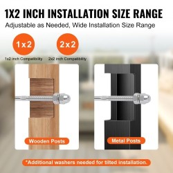 Kaiteen kiristyspäätteet 51 kpl T316 ruostumatonta terästä 3,2 mm puu ja metallipylväisiin