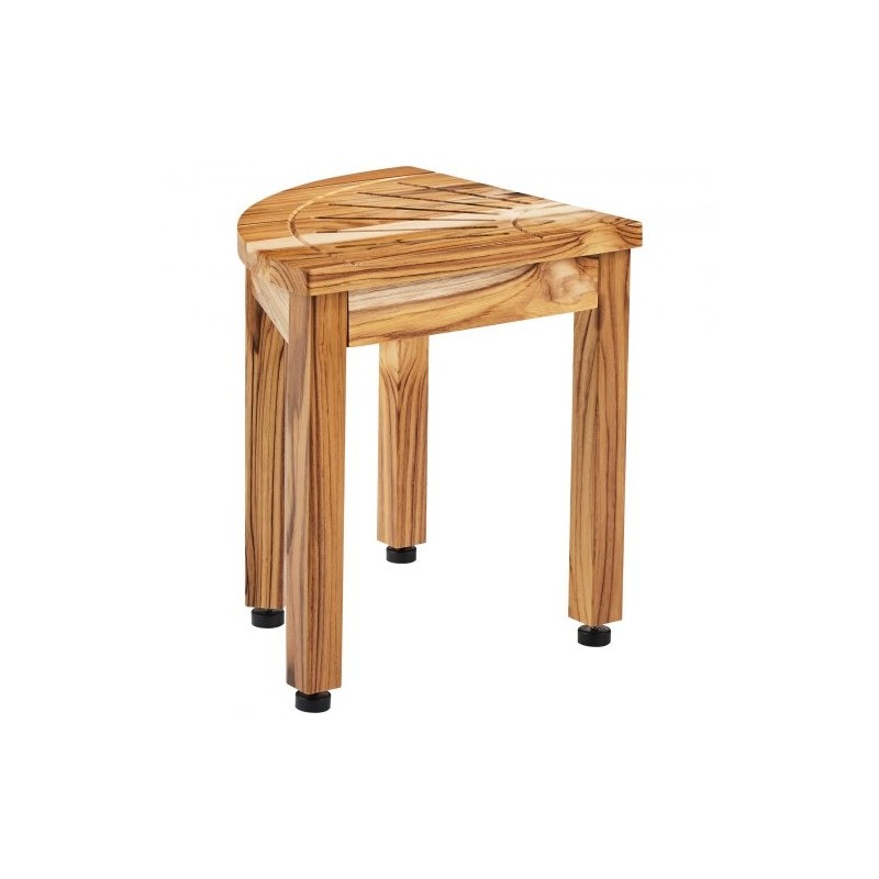 Teak-puinen kulmasuihkupenkki 316 mm korkea 136 kg kantavuus alahylly sisä- ja ulkokäyttöön