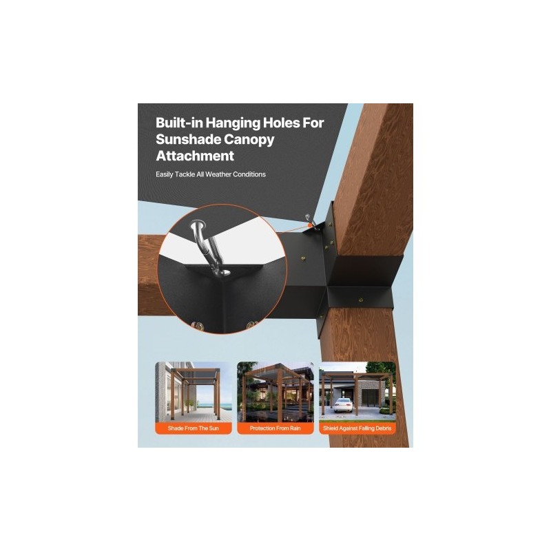 Pergolan kulmarautasarja 6x6 sisämitat 5,6x5,6 2 mm hiiliteräs 8 kpl ulkorakenteisiin