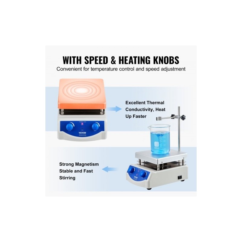 Magneettisekoittaja kuumalevyllä alumiinilevy 3000 ml 380 °C 500 W