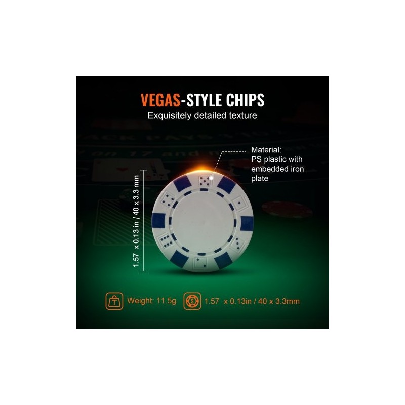 Pokerisetti 300 kappaletta 11,5 gramman kasinotyyliset pelimerkit alumiinisalkulla pelikortit napit nopat
