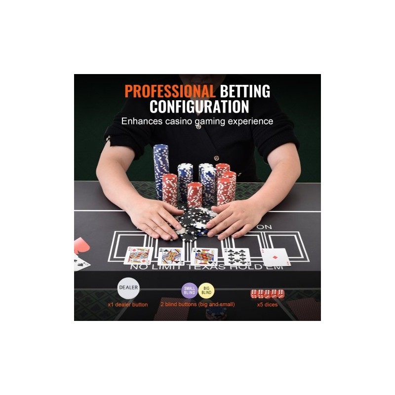 Pokerisetti 300 kappaletta 11,5 gramman kasinotyyliset pelimerkit alumiinisalkulla pelikortit napit nopat