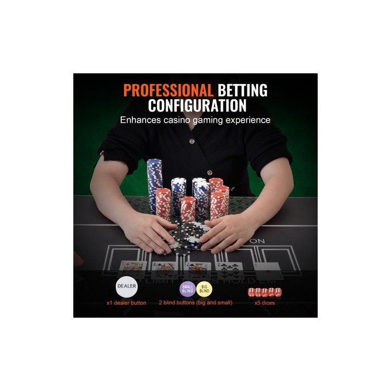 Pokerisetti 200 kappaleen 11,5 gramman polystyreeni ja rauta pelimerkit alumiinisalkussa