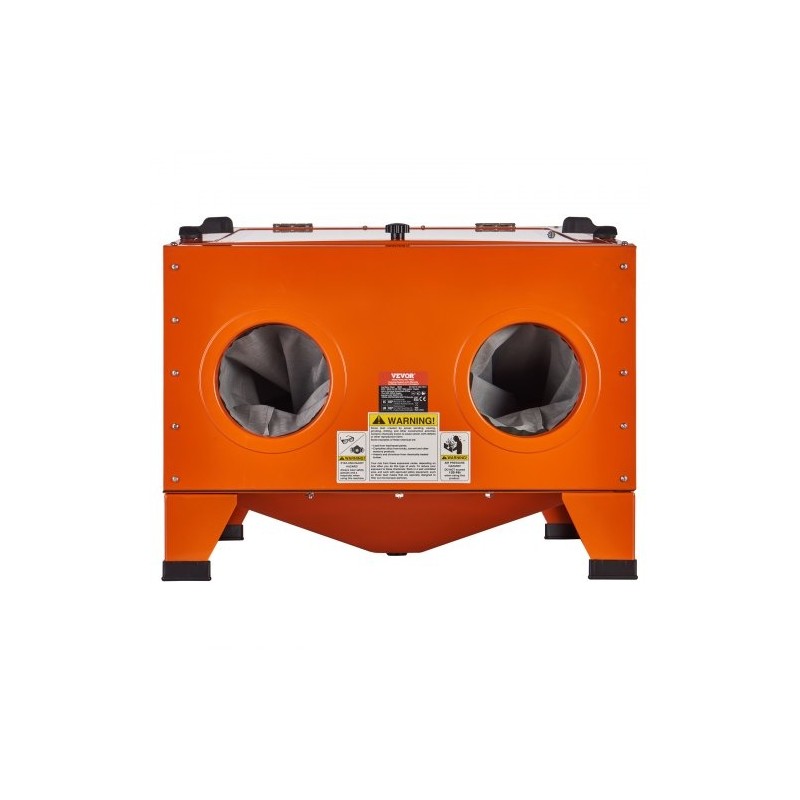 Pöytämallinen hiekkapuhalluskaappi 94,6 L kylmävalssattu teräsrunko alumiinipistooli 4 keraamista suutinta