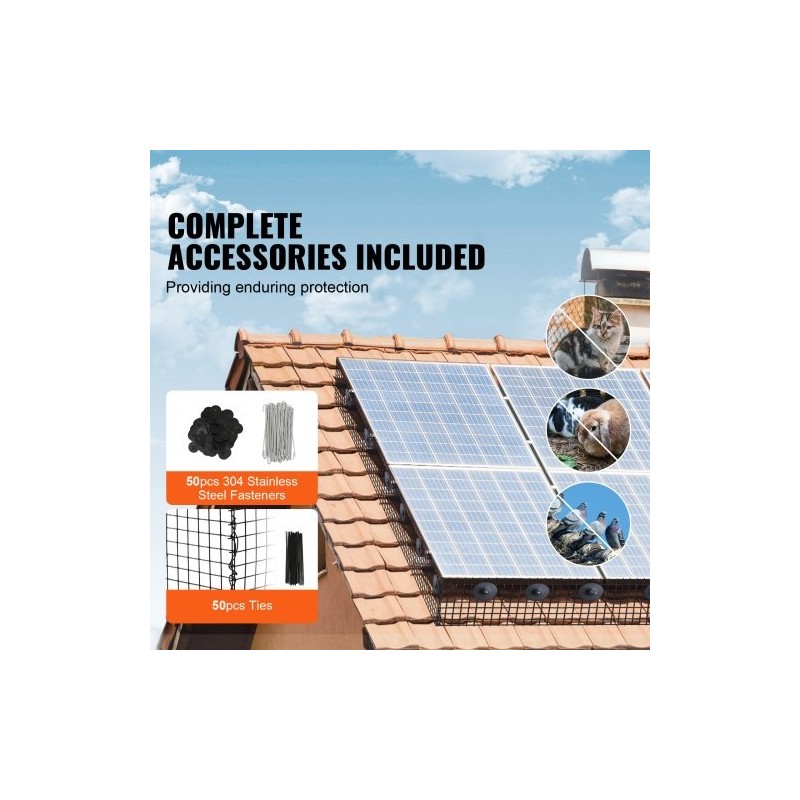 Aurinkopaneelin suojaverkko galvanoitua terästä PVC-pinnoitteella 15 x 1524 cm 12,7 mm