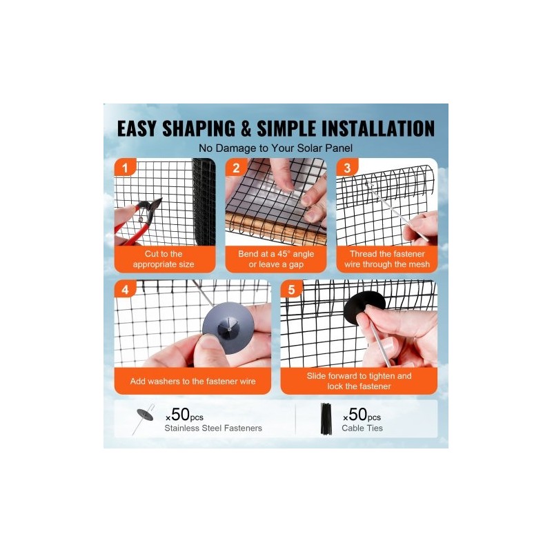 Aurinkopaneelin suojaverkko galvanoitua terästä PVC-pinnoitteella 15 x 1524 cm 12,7 mm
