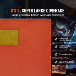 Hitsausnäyttö metallikehyksellä liekinestokäsitelty vinyyli 6 x 8 jalkaa 4 pyörää 2 lukittavaa