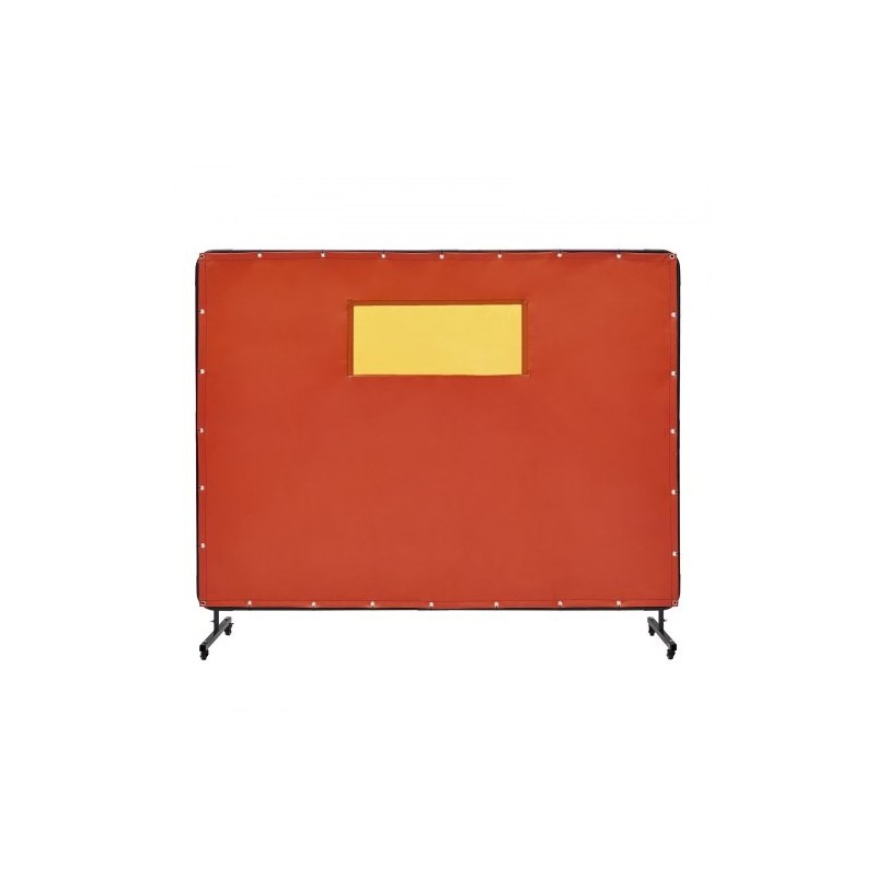 Hitsausnäyttö metallikehyksellä liekinestokäsitelty vinyyli 6 x 8 jalkaa 4 pyörää 2 lukittavaa