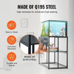 Akvaariojalusta enintään 40 gallonin akvaariolle teräs ja MDF 152 kg kaksitasoinen