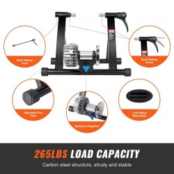 Harjoitusteline taittuva hiiliteräsrunko nestetoimisella vastuksella 26–29-tuumaisille pyörille pikavapautusvivulla