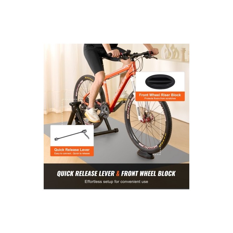 Harjoitusteline taittuva hiiliteräsrunko nestetoimisella vastuksella 26–29-tuumaisille pyörille pikavapautusvivulla