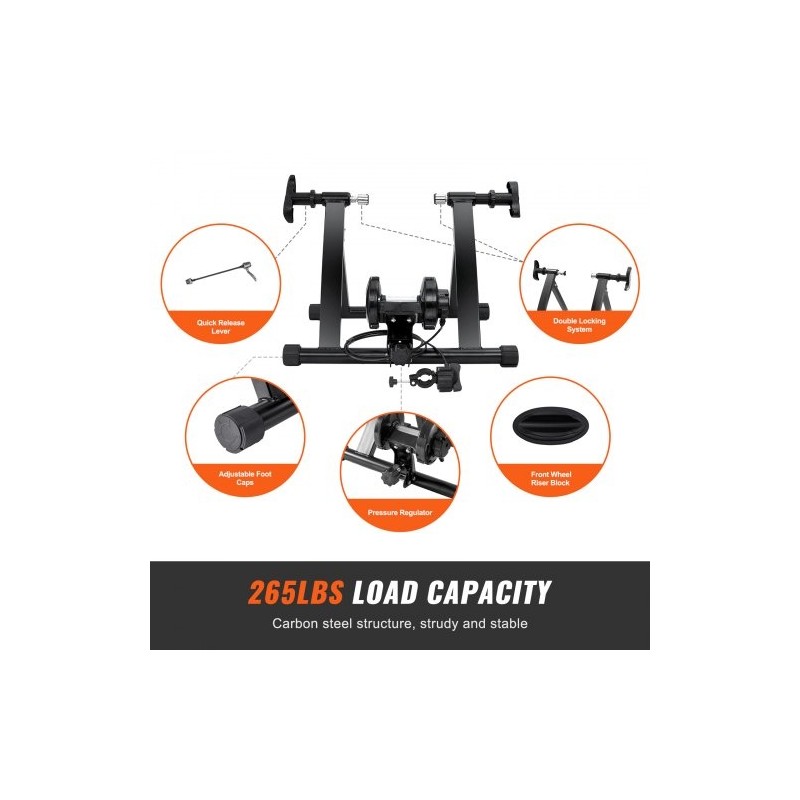 Pyörän harjoitusteline magneettinen hiiliteräs 26–29 tuuman renkaisiin 8 vastustasoa taittuva hiljainen