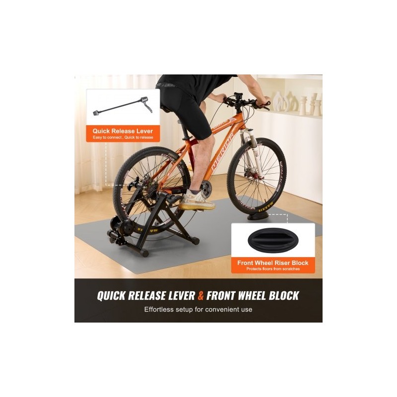 Pyörän harjoitusteline magneettinen hiiliteräs 26–29 tuuman renkaisiin 8 vastustasoa taittuva hiljainen