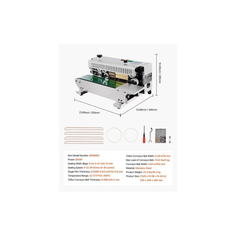 Nauhatiivistekone ruostumatonta terästä sauman leveys 6–12 mm kalvopaksuus 0,02–0,8 mm