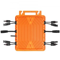 Aurinkomikroinvertteri 1200 W IP67 alumiiniseoskotelo DC18 50V kahdelle paneeliryhmälle