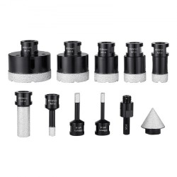 Timanttinen 8 osainen reikäsahasetti timanttipäällyste 6 65 mm M14 kierre alumiinikotelo