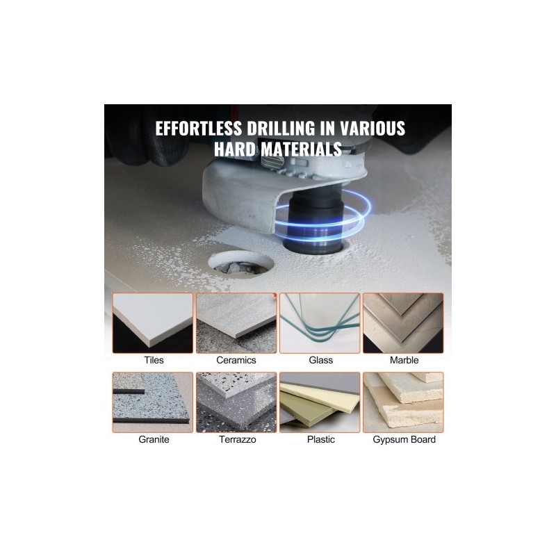 Timanttinen 8-osainen reikäsahasetti timanttipäällyste 6–65 mm M14-kierre alumiinikotelo