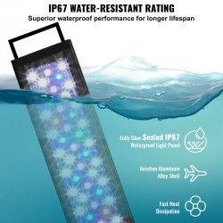 Akvaariovalo täyden spektrin 14 wattia 12–18 tuuman akvaariolle alumiiniseosrunko viisi kirkkaustasoa