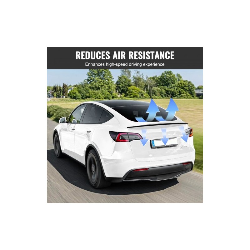 Takaspoileri 1200 mm ABS-muovinen Tesla Model Y mattamusta uunipoltettu pinta