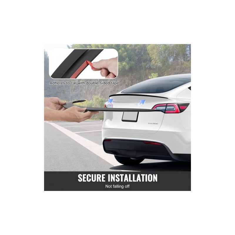 Takaspoileri 1200 mm ABS-muovinen Tesla Model Y mattamusta uunipoltettu pinta