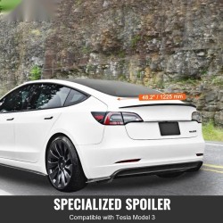 Takaspoileri ABS 1225 mm yhteensopiva Tesla Model 3 mattamusta leivottu maalipinta