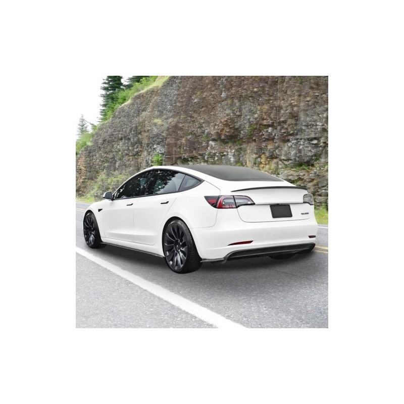 Takaspoileri ABS 1225 mm yhteensopiva Tesla Model 3 mattamusta leivottu maalipinta