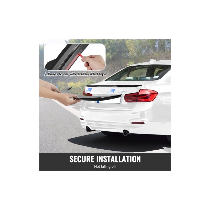 Takaspoileri ABS-muovi 1230 mm kiiltävä musta BMW F30 2012–2018