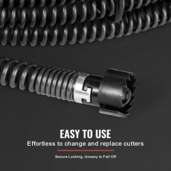 Viemärin puhdistuskaapeli 65Mn jousiteräs 13,7m 22mm kuusi leikkuupäätä 20–150mm