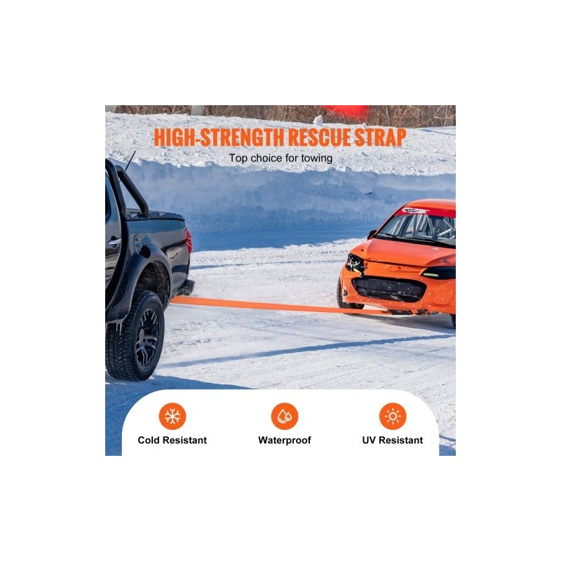 Hinausliina polyesteristä 7,6 cm 2,4 m 16329 kg kolmoisvahvistetut lenkit ajoneuvojen hinaukseen