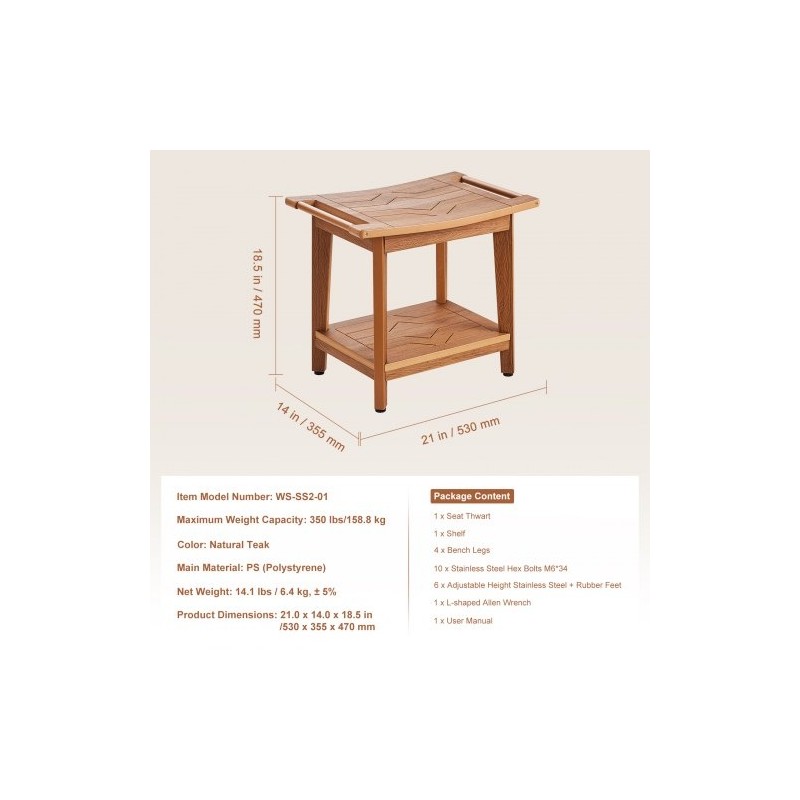 Suihkupenkki polystyreeninen 530×355×470 mm kantavuus 158,8 kg säilytystasolla
