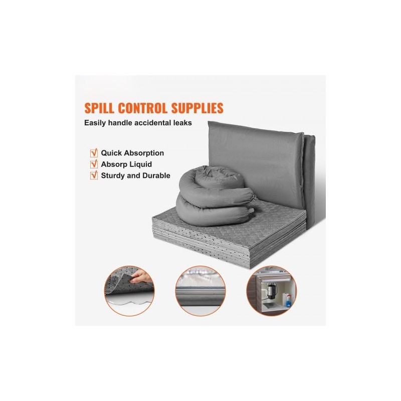 Imeytyssarja universaali 43 osaa 30 imeytysliinaa 2 sukkaa 2 patjaa kumihanskat kuljetuspussi