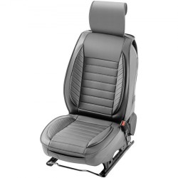 Etuistuinsuojat kaksi kappaletta keinonahkaiset harmaat yleismalliset ilmatyynyjen kanssa yhteensopiva puoliavoin muotoilu