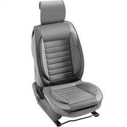 Etuistuinsuojat kaksi kappaletta keinonahkaiset harmaat yleismalliset ilmatyynyjen kanssa yhteensopiva puoliavoin muotoilu