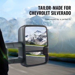 Vetypeilit pari musta sähkösäädöllä lämmitys suuntavalo LED-ajovalo Chevrolet Silverado 2003–2007 GMC Cadillac