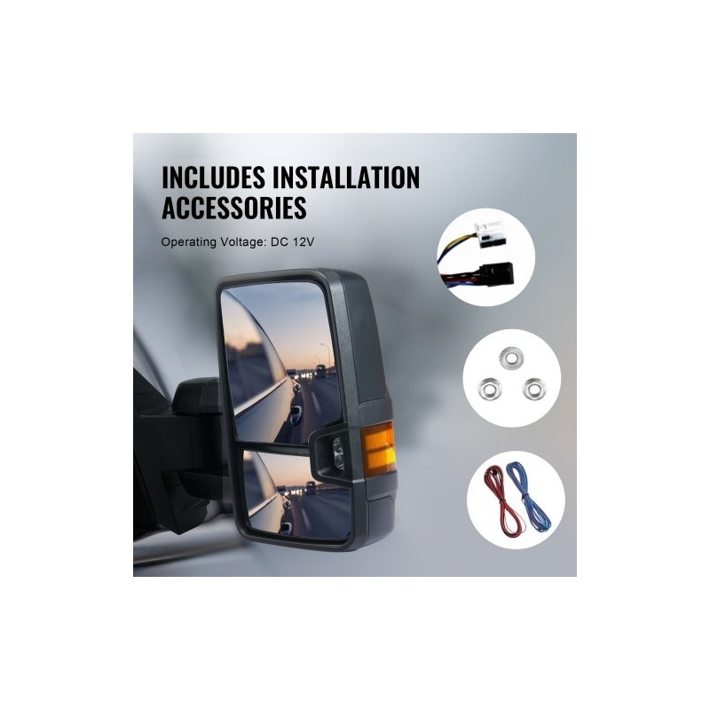 Vetypeilit pari musta sähkösäädöllä lämmitys suuntavalo LED-ajovalo Chevrolet Silverado 2003–2007 GMC Cadillac