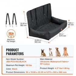 Koiran autopenkki ultraäänellä tikattu vedenpitävä kangas polypropeenipuuvillatäyte sopii enintään 45 kg koirille