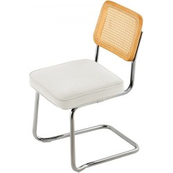 Rottinkinojatuolit 2 kpl pehmustettu samettinen istuin rottinkiselkänoja taivutettu metallirunko