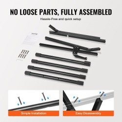 Kitaravahvistinteline teräsrakenteinen 79,83 kg kantokyky säädettävä 125–505 mm taittuva kumijalat