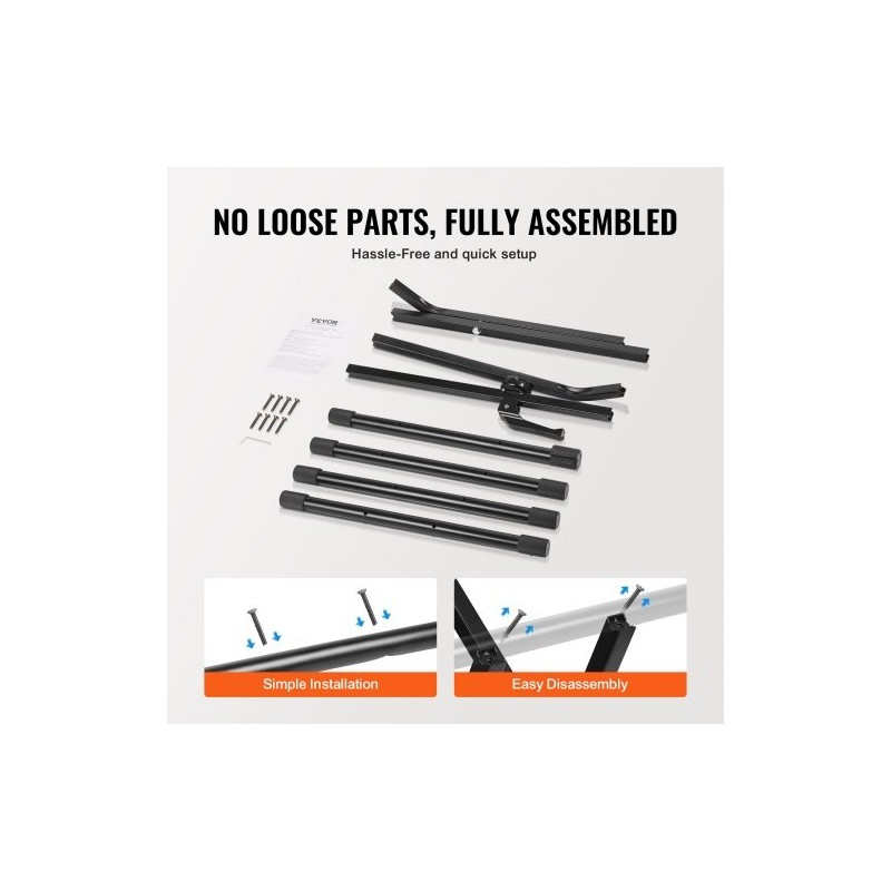 Kitaravahvistinteline teräsrakenteinen 79,83 kg kantokyky säädettävä 125–505 mm taittuva kumijalat