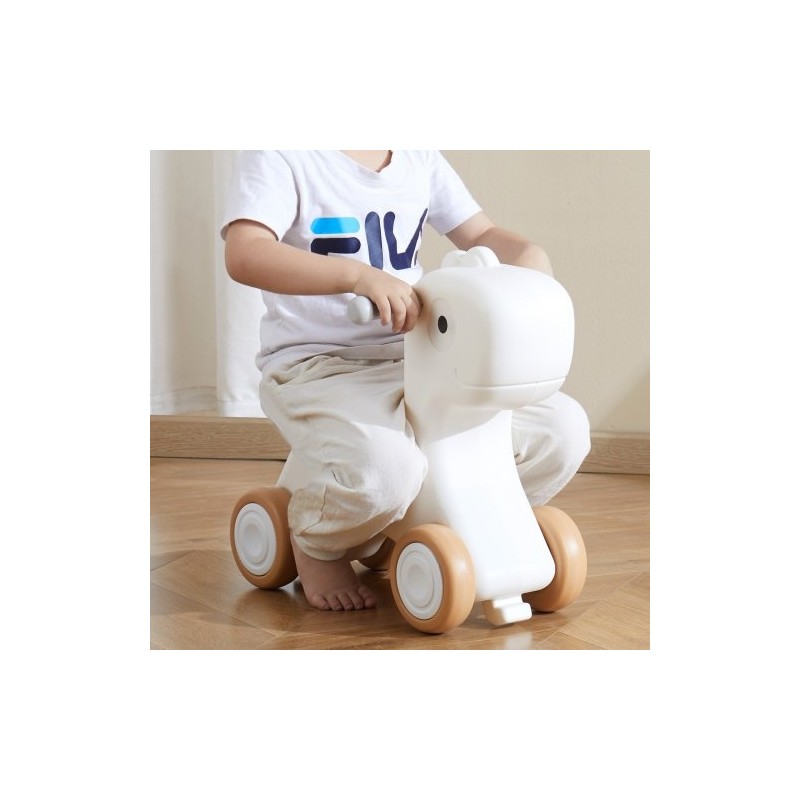 3-in-1-keinuhevonen HDPE-muovi 1–3-vuotiaille kantavuus 36 kg valkoinen yksisarvinen nelipyöräinen