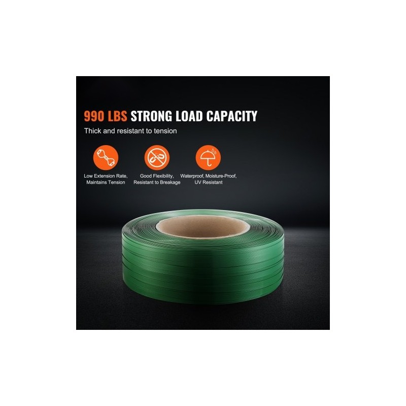 PET-vannenauharulla polyesteri 15,9 mm 0,8 mm 1200 m vihreä