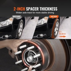 Vanteenlevittimet alumiiniseosta 50,8 mm 8x6,5 8-pulttiset 126 mm 2 kpl musta