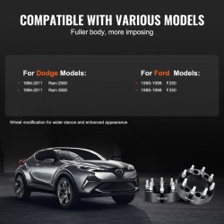 Vanteenlevittimet alumiiniseosta 50,8 mm 8x6,5 8-pulttiset 126 mm 2 kpl musta