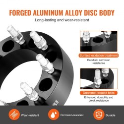 Vanteenlevittimet alumiiniseosta 50,8 mm 8x6,5 8-pulttiset 126 mm 2 kpl musta